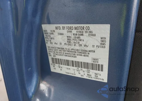 2009 Ford Escape Xlt z USA, uszkodzony, nr VIN 1FMCU03719KA63020